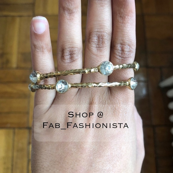 Dillard’s Gold diamond bangles - Picture 2 of 5